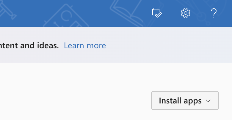 Install Office 365 button screenshot