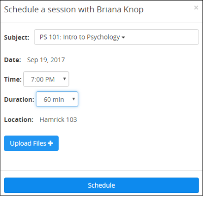 schedule a session