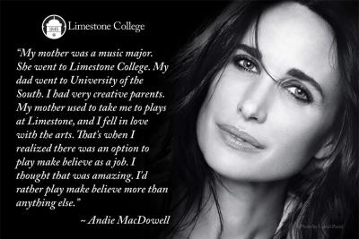 Actress Andie MacDowell Talks About Limestone College Influence
