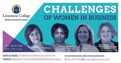 Women's Speaker Forum Scheduled At Limestone On March 28