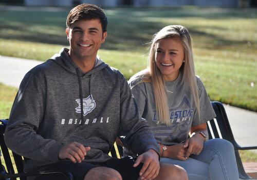 Two students on front campus