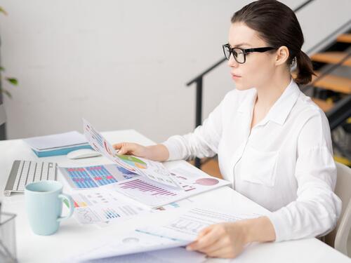Woman Accountant at desk