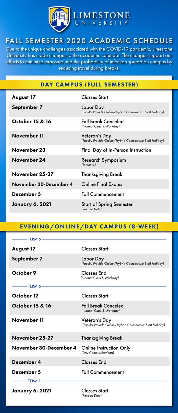 Fall 2020 Academic Schedule