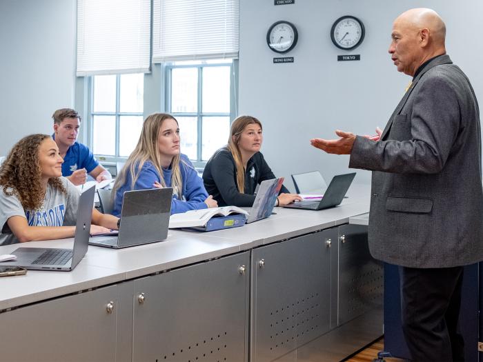 Faculty giving a lecture