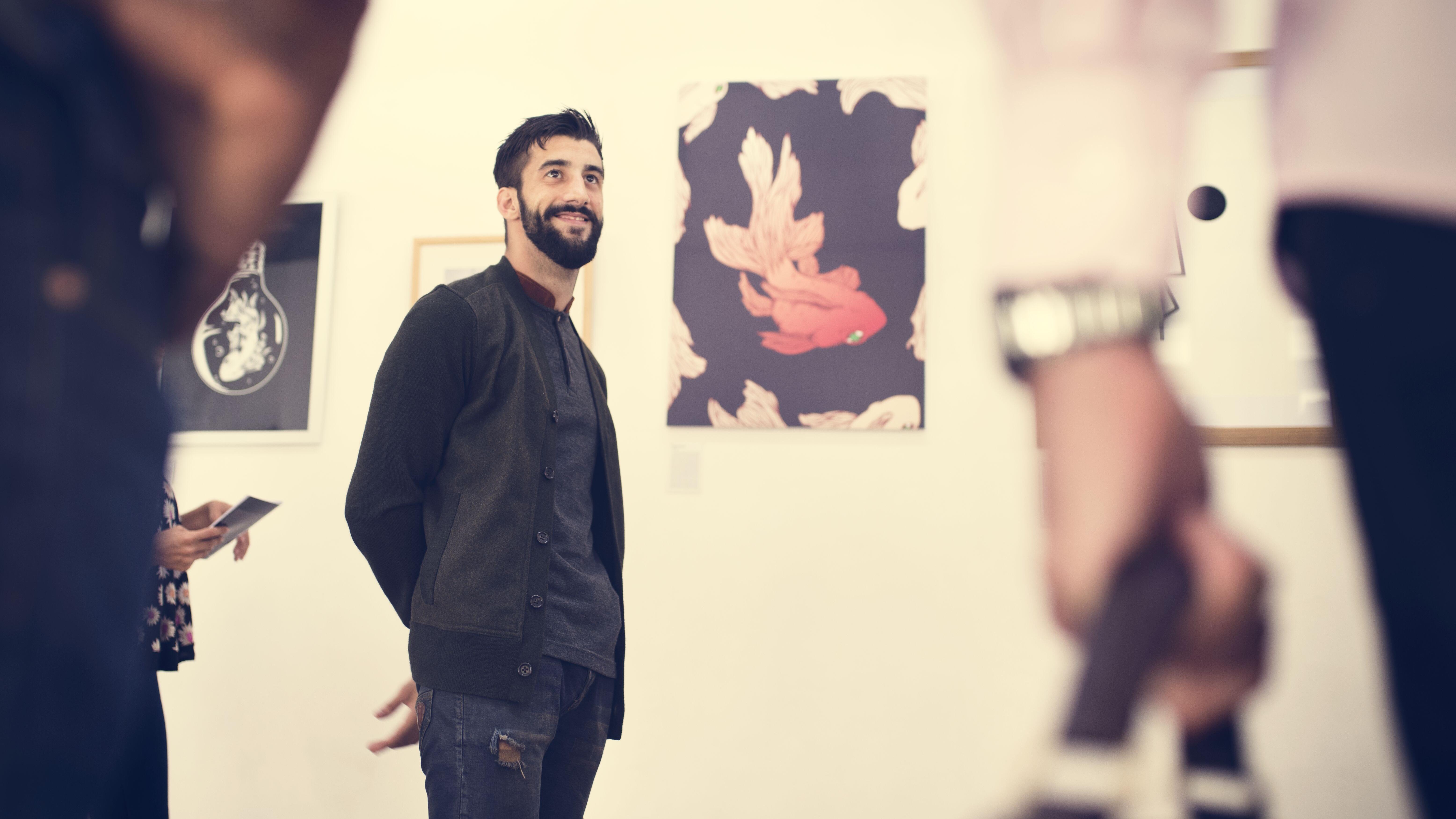 People at Art Exhibition
