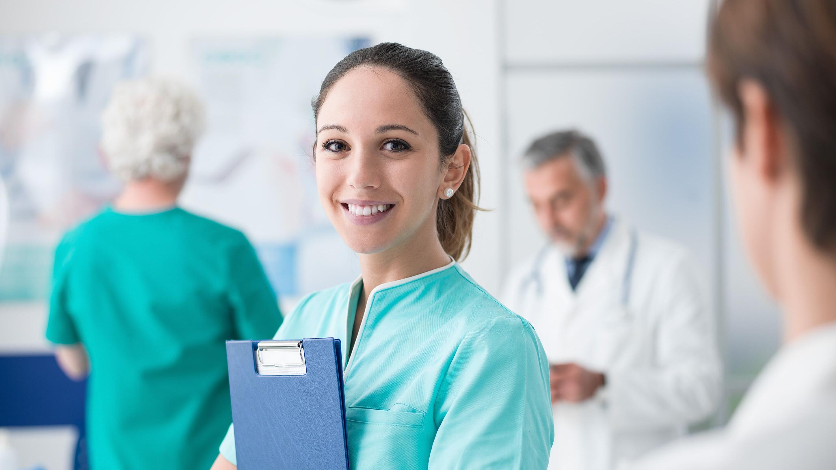 Young nurse working at the hospital