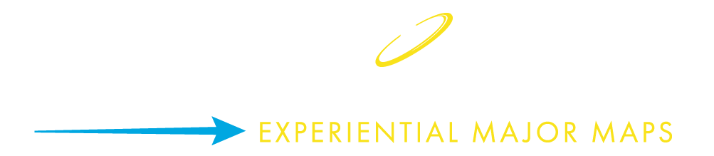 Saints Maps - Experiential Major Maps logo white wordmark