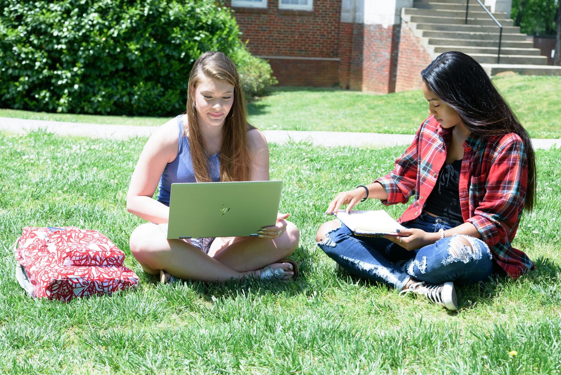 Limestone Students on front quad lawn