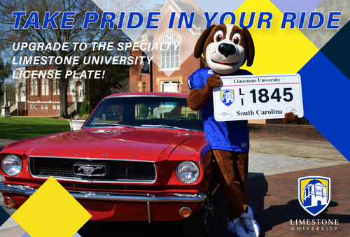 Take Pride in Your Ride - Upgrade to the Specialty Limestone University License Plate