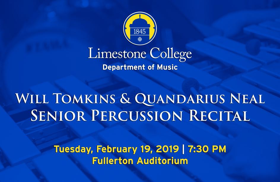 Senior Percussion Recital Scheduled For Tuesday, February 19, at