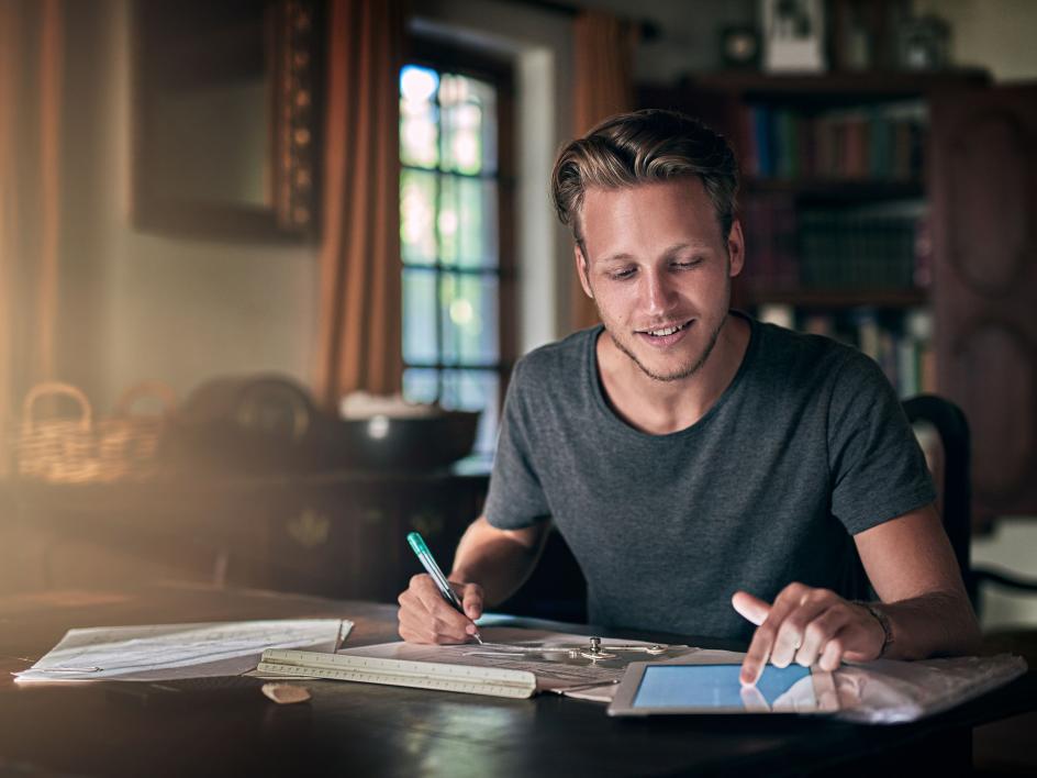 Online student working from home